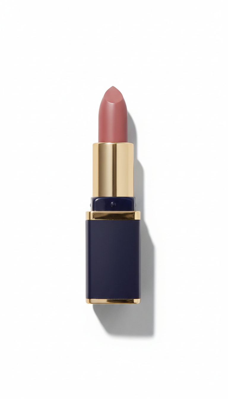 Matte lipstick gold-accented tube