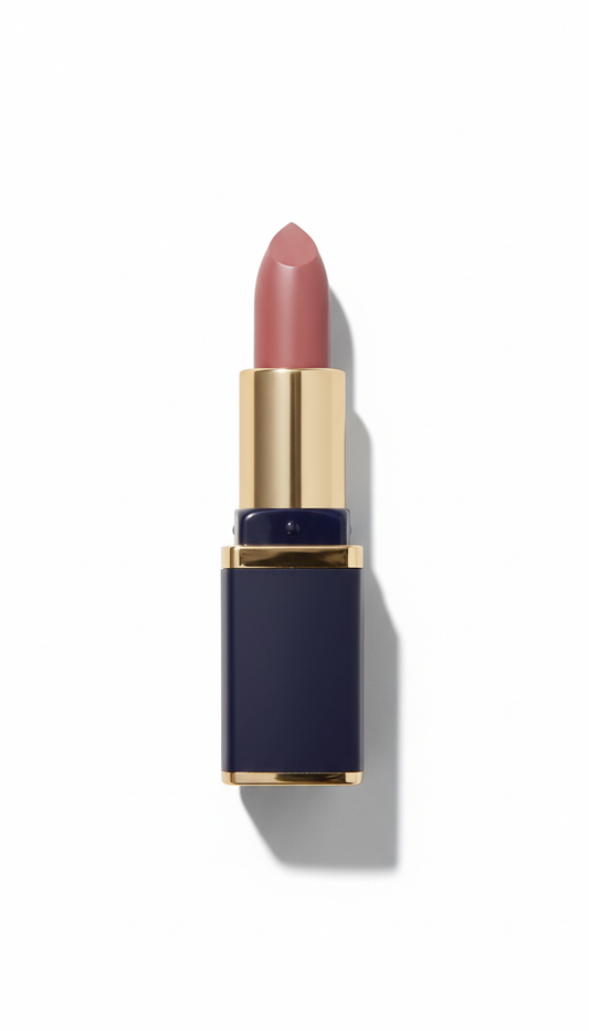 Matte lipstick gold-accented tube