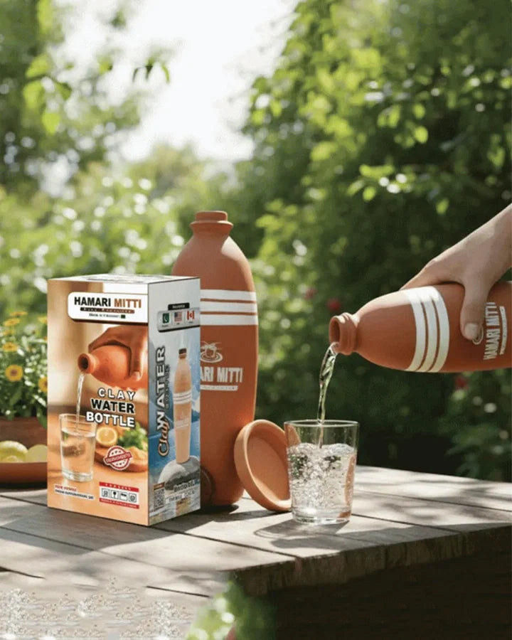 Handcrafted Clay Water Bottle