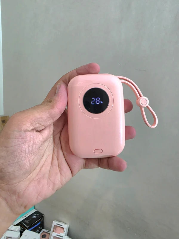 10,000mAh Mini Fast Charging Power Bank – Built-in Lightning & Type-C Cables | Pocket Size