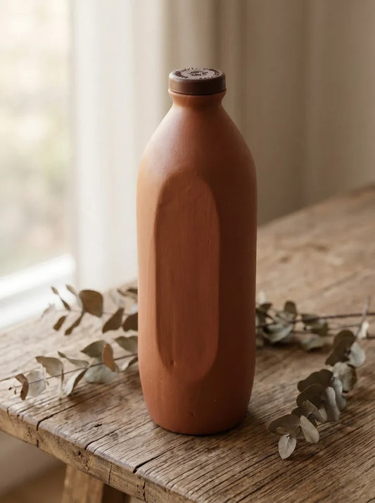 Handcrafted Clay Water Bottle