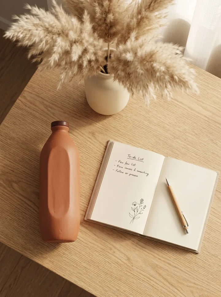 Handcrafted Clay Water Bottle